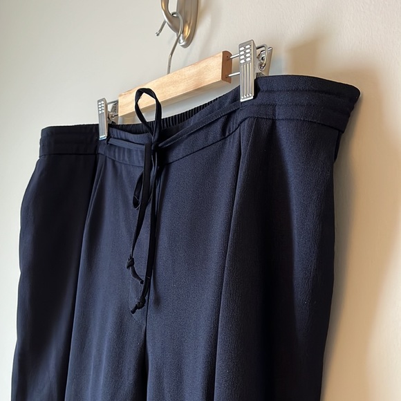 Navy tapered dress pants with drawstring closure - Picture 2 of 4